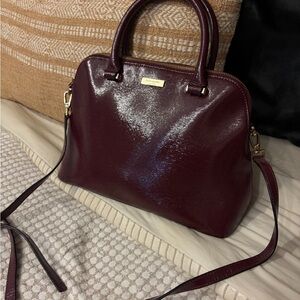 Kate Spade Patent Burgundy Handbag